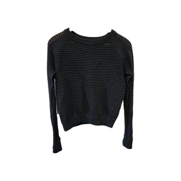 Lululemon 2025 Pointelle-knit Cotton Black Sweater Size 8 - Picture 2 of 7